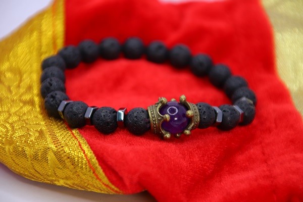 Bright Black Amethyst Bracelets