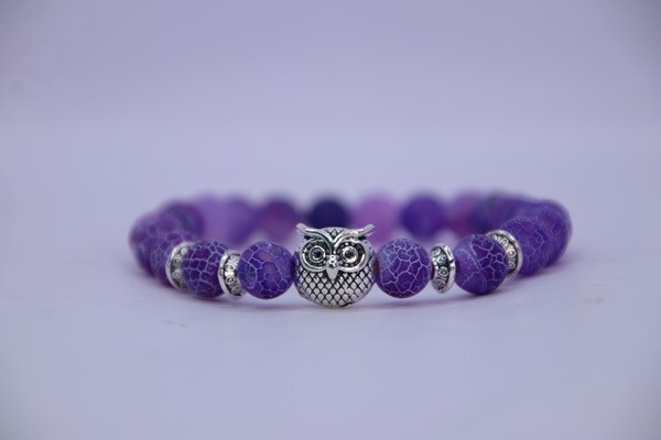 Purple Striped Agate Bracelet